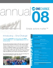 One Change 2008 annual report