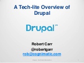 Drupal Overview For Techies