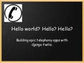 Telephony and django